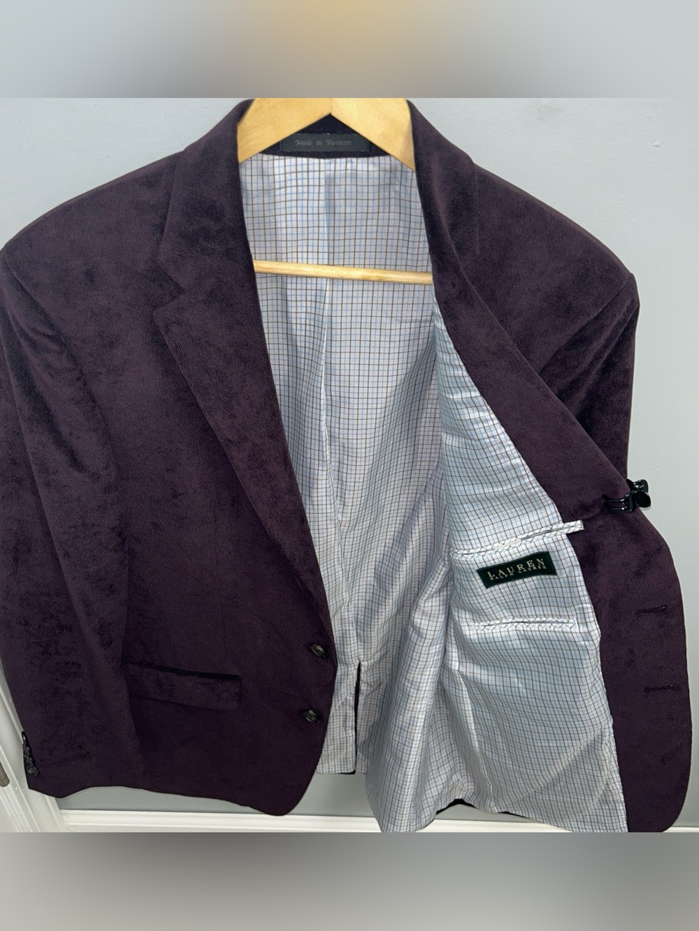 Lauren Ralph Lauren Corduroy Sport Coat Men’s 40R Plum Purple Blazer Jacket - Picture 2 of 13